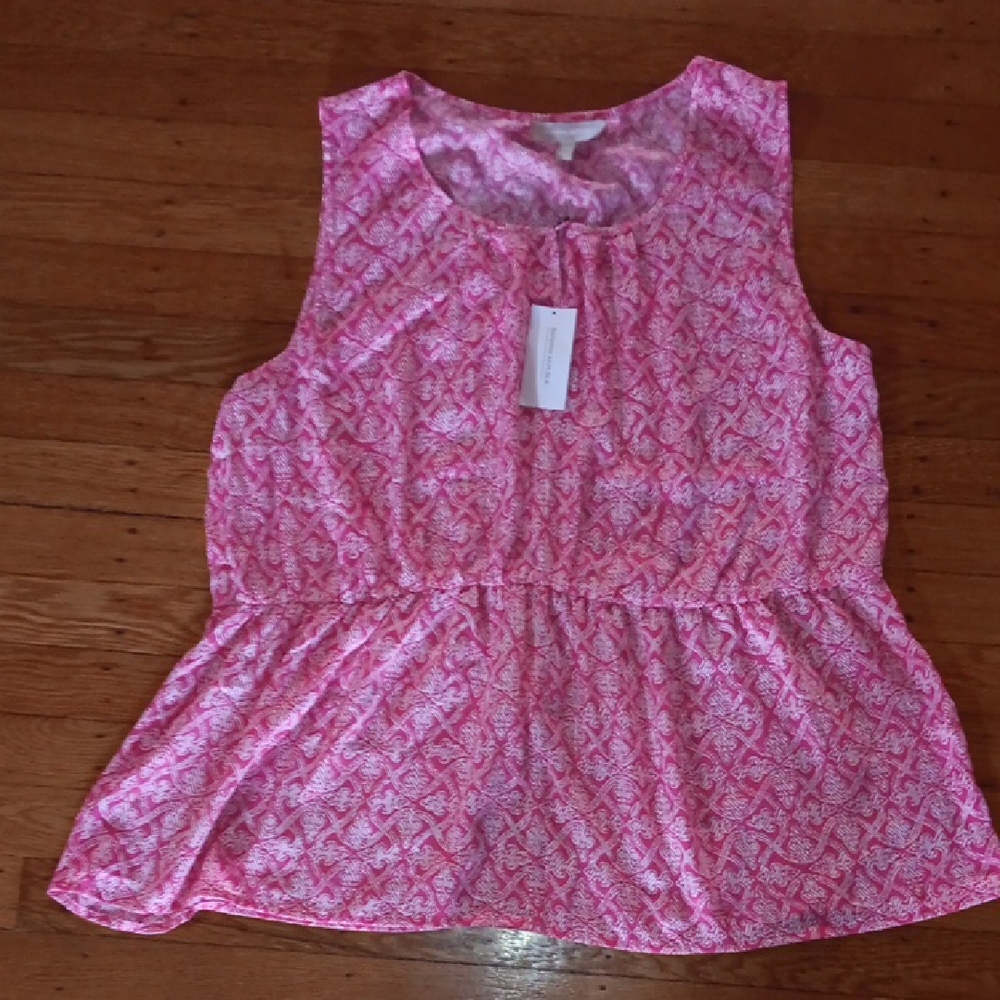 Banana Republic Pink Patterned Sleeveless Top